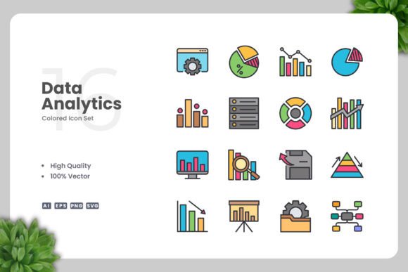 A Designer's Practical Review of Data Analytics Color Icons