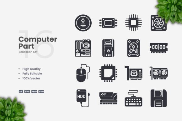 A Designer's Review of Solid Computer Parts Icon Graphics
