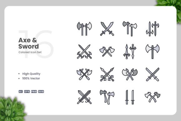 Axes and Sword Color Icons: A Graphic Designer's Review