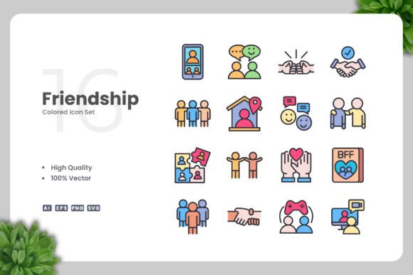 Beyond Simple: Friendship Color Icons for Modern Brand Graphics