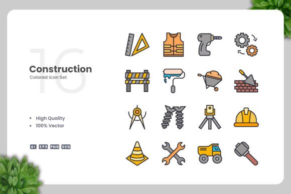 Construction Color Icons: A Graphic Asset for Practical Creators
