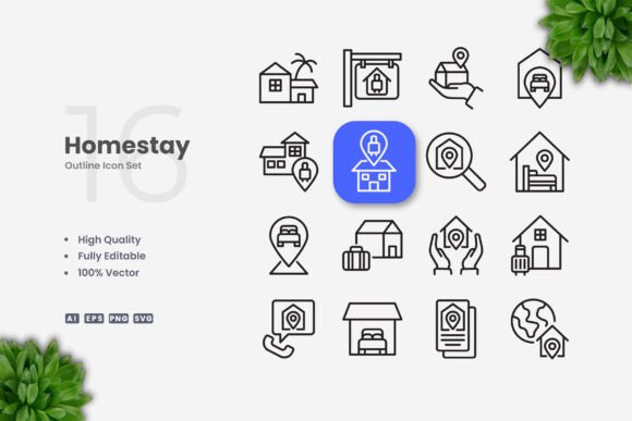 Homestay Icons: Simple Graphics & Icons for Online Sellers