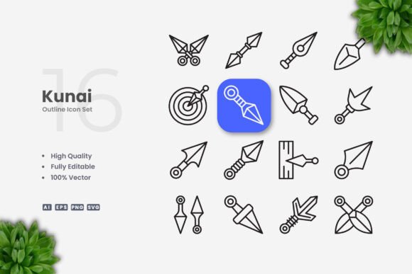 Kunai Icons: Clean Graphics and Icons for Branding