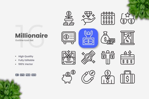Millionaire Icons: Simple, Clean Icon Graphics