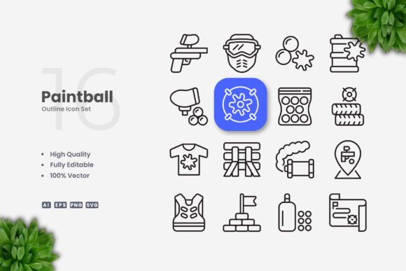 Paintball Icons: Playful Graphics for Energetic Brands