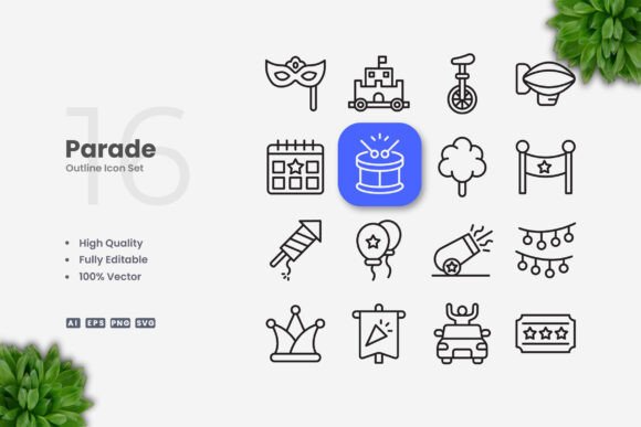 Parade Icons Graphics: Simple & Clean Icon Design