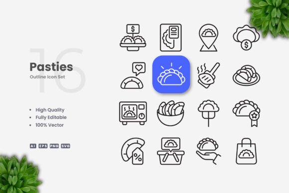 Pasties Icons: Clean Graphics for Brand Design