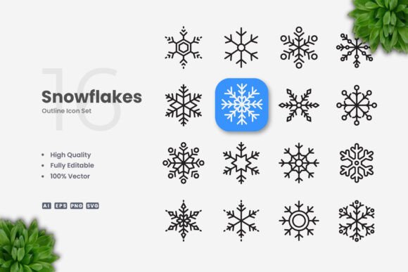 Snowflakes Icons: Smart Graphics for Digital Sellers