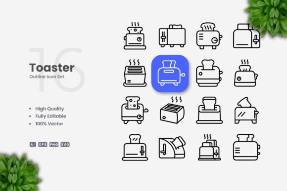 Toaster Icons: Clean Graphics for Digital Products
